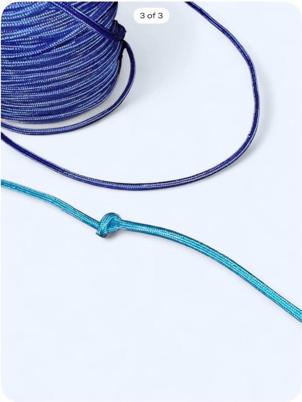 Deadstock Blue and Teal Satin Cord Spool for Knitting crochet 🧶 & Crafts - Picture 3 of 3